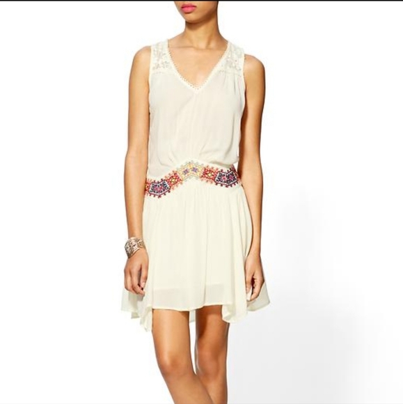 Free People Sleeveless Flowy Dress High low Tank Embroidered Womens Size: M